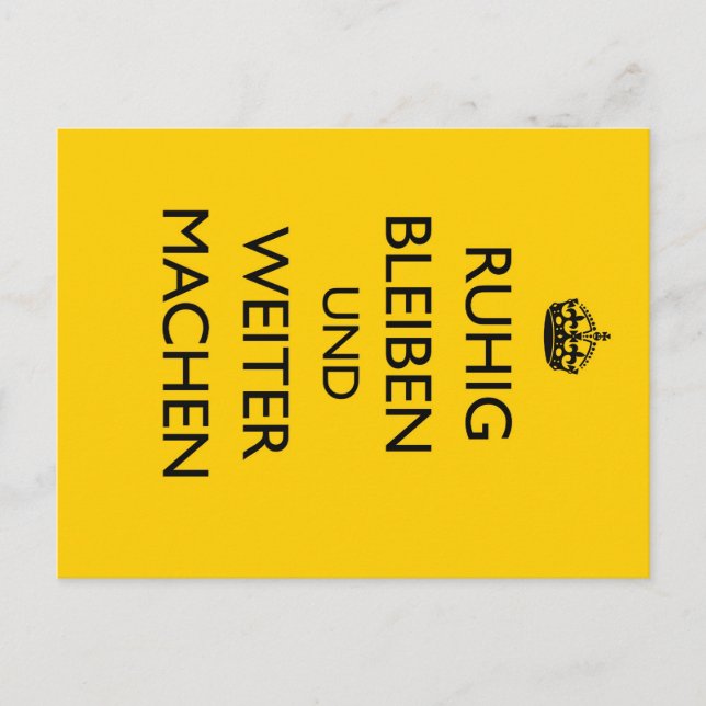 Postal Mantener la calma y continuar - Ruhig Bleiben alem (Anverso)