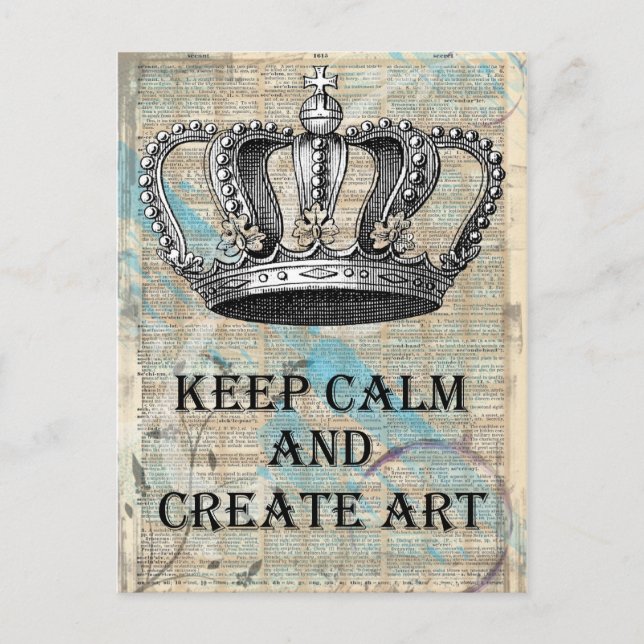 Postal Mantener la calma y crear un diseño abstracto de a (Anverso)