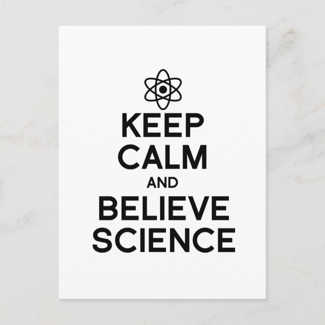 POSTAL MANTENER LA CALMA Y CREER EN LA CIENCIA (Anverso)