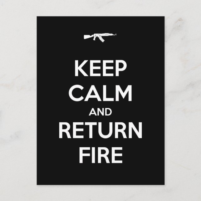 Postal Mantener la calma y devolver el fuego (Anverso)