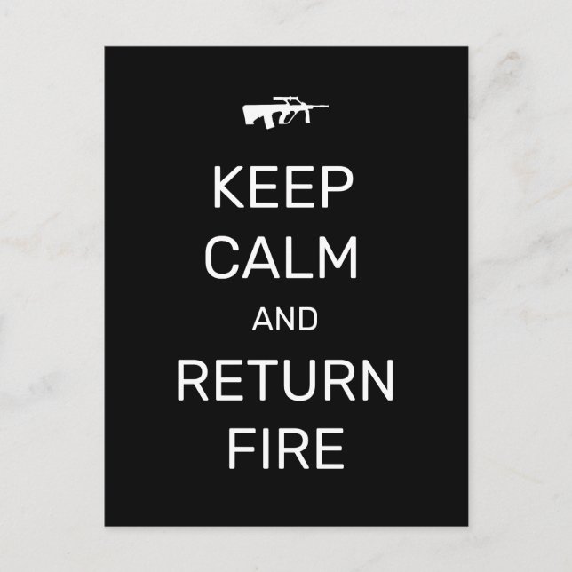 Postal Mantener la calma y devolver el fuego (Anverso)