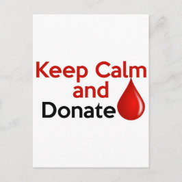 Postal Mantener la calma y donar sangre
