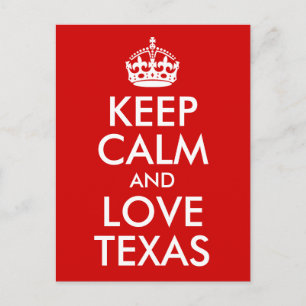 Postal Mantener la calma y el amor en Texas