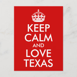 Postal Mantener la calma y el amor en Texas