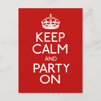 Postal Mantener La Calma Y El Fiesta