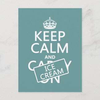 Postal Mantener la calma y el helado