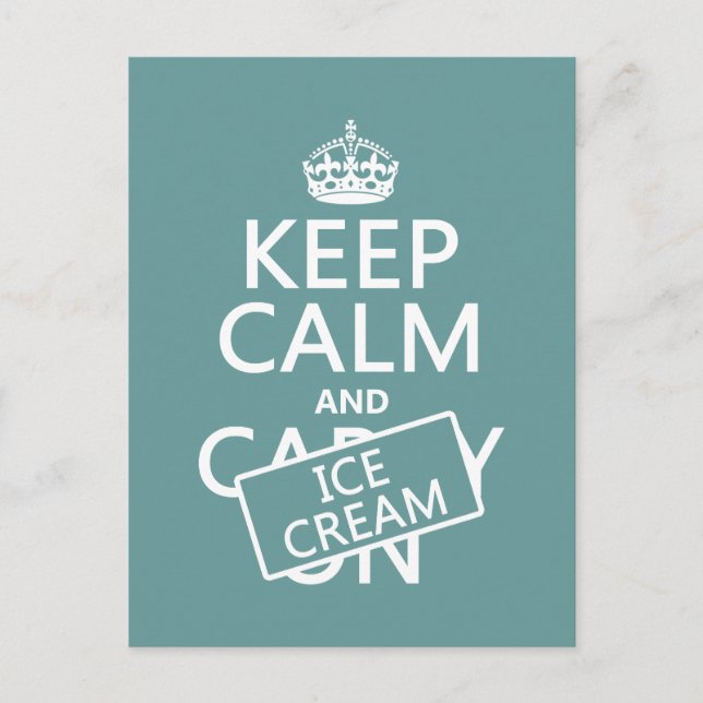 Postal Mantener la calma y el helado (Anverso)