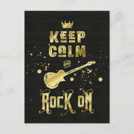 Postal Mantener la calma y el rock en la tipografía de gu