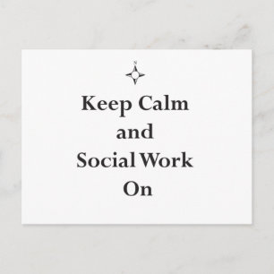 Postal Mantener la calma y el trabajo social en