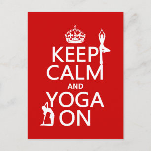 Postal Mantener la calma y el yoga activado (colores pers
