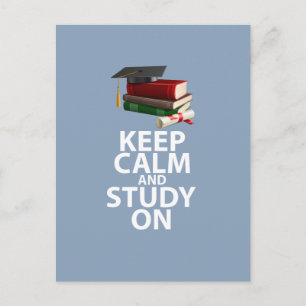 Postal Mantener la calma y estudiar la impresión motivaci