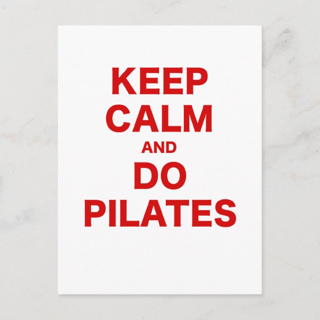 Postal Mantener la calma y hacer pilates (Anverso)