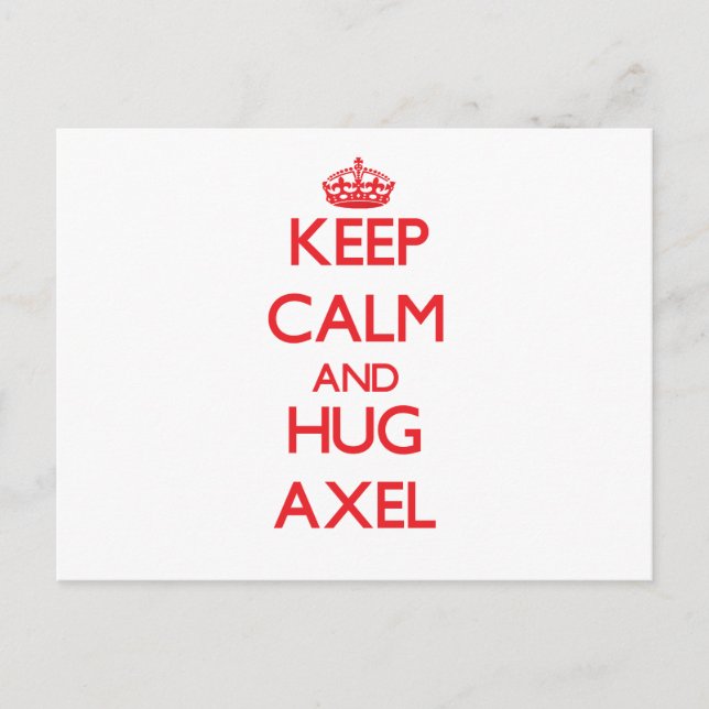 Postal Mantener la calma y HUG Axel (Anverso)
