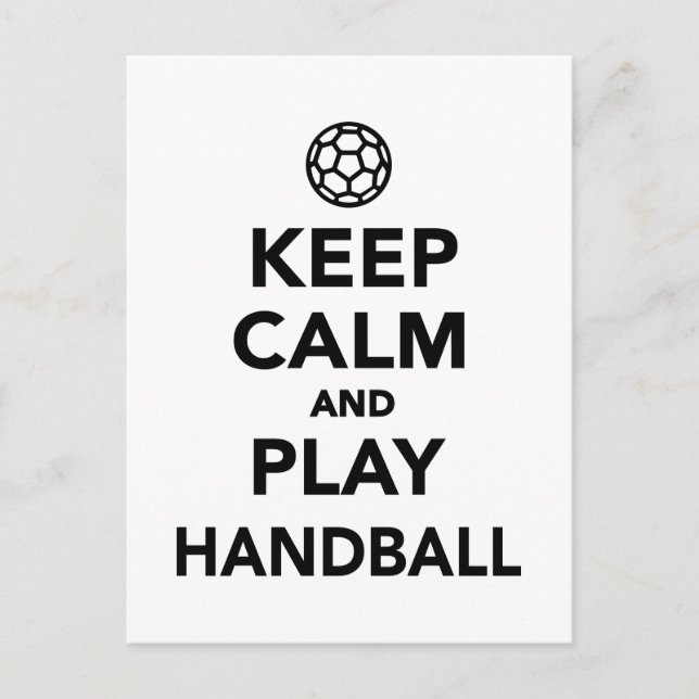 Postal Mantener la calma y jugar al balonmano (Anverso)