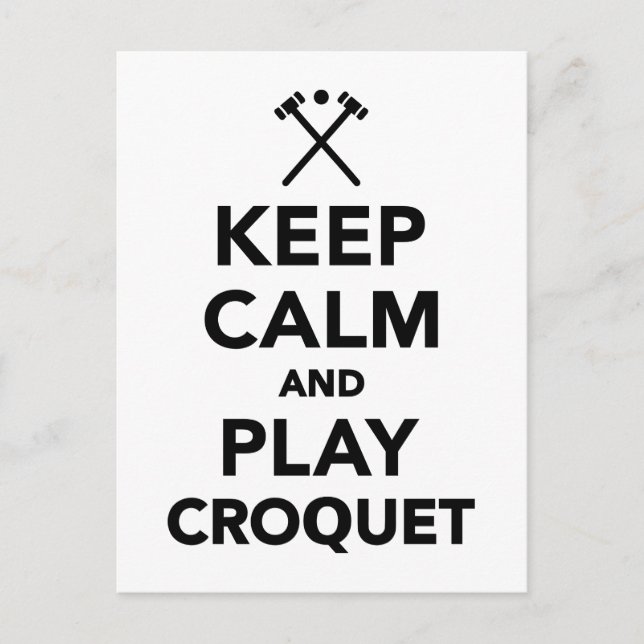 Postal Mantener la calma y jugar al Croquet (Anverso)