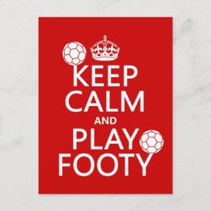 Postal Mantener la calma y jugar al fútbol (fútbol)