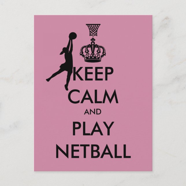 Postal Mantener la calma y jugar al netball (Anverso)