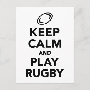 Postal Mantener la calma y jugar al Rugby
