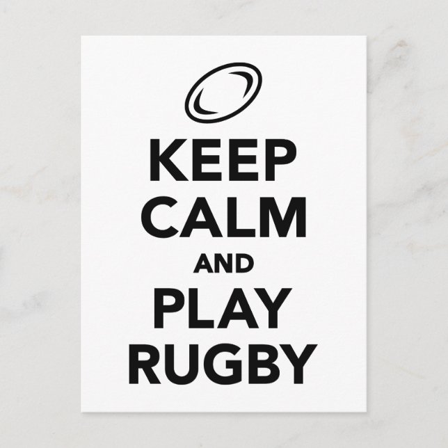 Postal Mantener la calma y jugar al Rugby (Anverso)