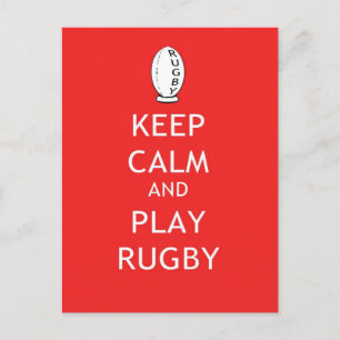 Postal Mantener la calma y jugar al rugby