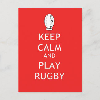 Postal Mantener la calma y jugar al rugby