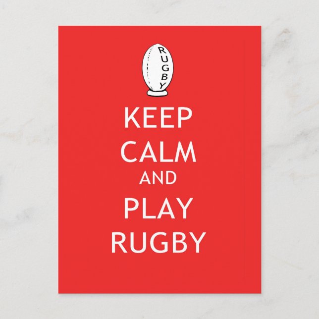 Postal Mantener la calma y jugar al rugby (Anverso)