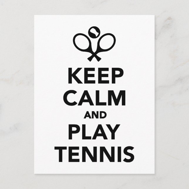 Postal Mantener la calma y jugar al tenis (Anverso)