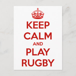 Postal Mantener La Calma Y Jugar El Rugby
