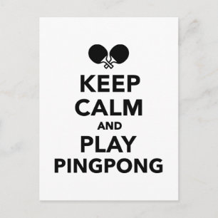 Postal Mantener la calma y jugar Ping Pong