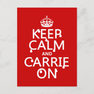 Postal Mantener la calma y la Carrie encendida - sangre -