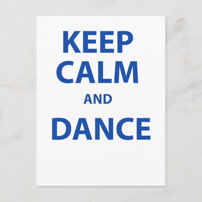Postal Mantener la calma y la danza (Anverso)