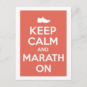 Postal Mantener la calma y la maratón