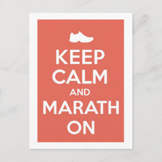 Postal Mantener la calma y la maratón