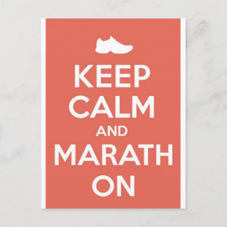 Postal Mantener la calma y la maratón