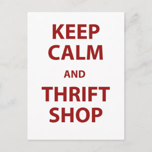 Postal Mantener la calma y la tienda de Thrift