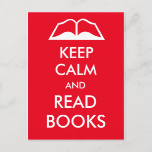 Postal Mantener la calma y leer libros