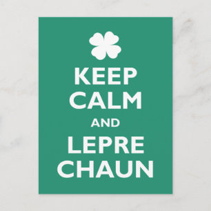 Postal Mantener la calma y Leprechaun