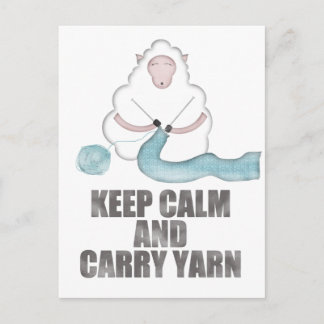 Postal Mantener la calma y llevar yarn