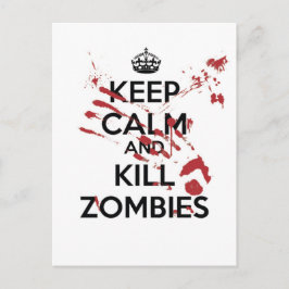 Postal Mantener la calma y matar a los zombies