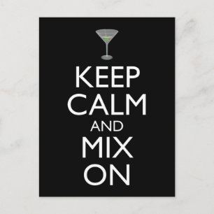 Postal Mantener La Calma Y Mezclar En El Bartender