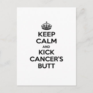 Postal Mantener la calma y patear el trasero del cáncer