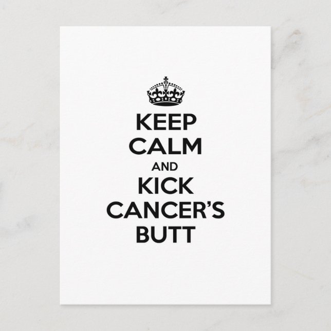 Postal Mantener la calma y patear el trasero del cáncer (Anverso)