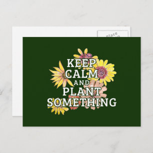 Postal Mantener la calma y plantar algo - Jardinero