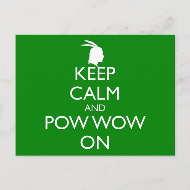 POSTAL MANTENER LA CALMA Y POW WOW (Anverso)