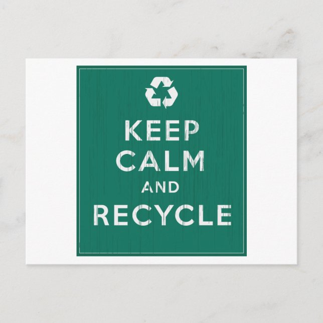 Postal Mantener la calma y reciclar (Anverso)