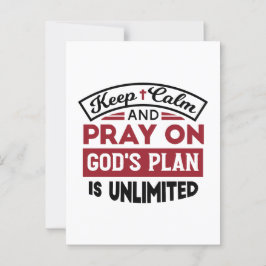 Postal Mantener la calma y rezar el plan de Dios es una c