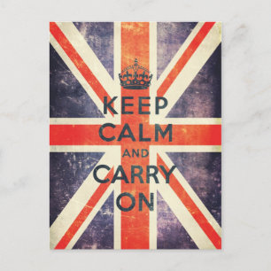 Postal mantener la calma y seguir con la bandera de Union