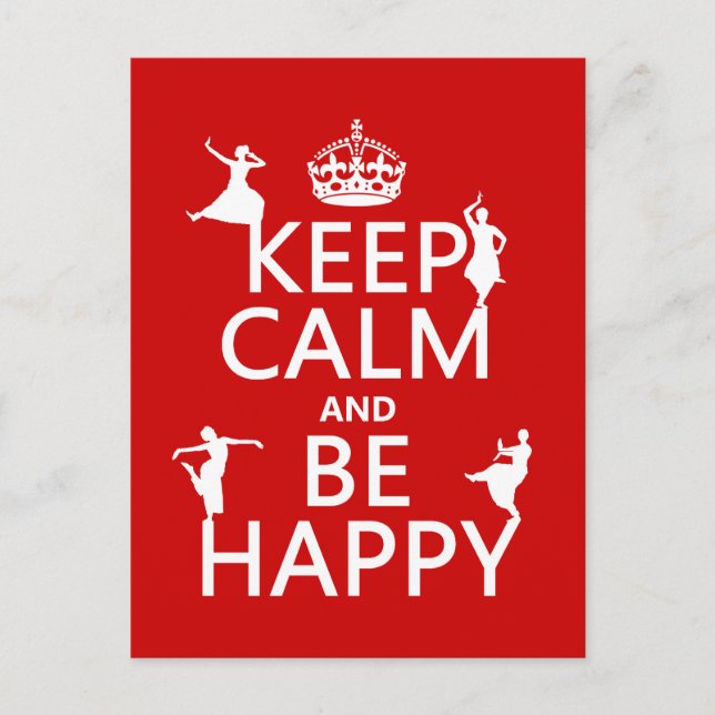 Postal Mantener la calma y ser feliz (baile) (personaliza (Anverso)