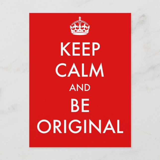 Postal Mantener la calma y ser original (Anverso)