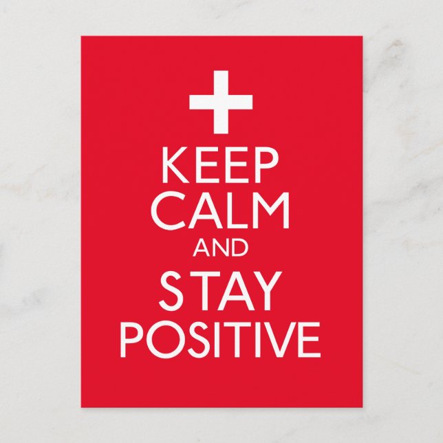 Postal Mantener la calma y ser positivo (Anverso)